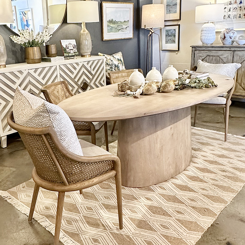 Oval Dining Table and Caned Dining Chair Oval Dining Table and Caned Dining Chair