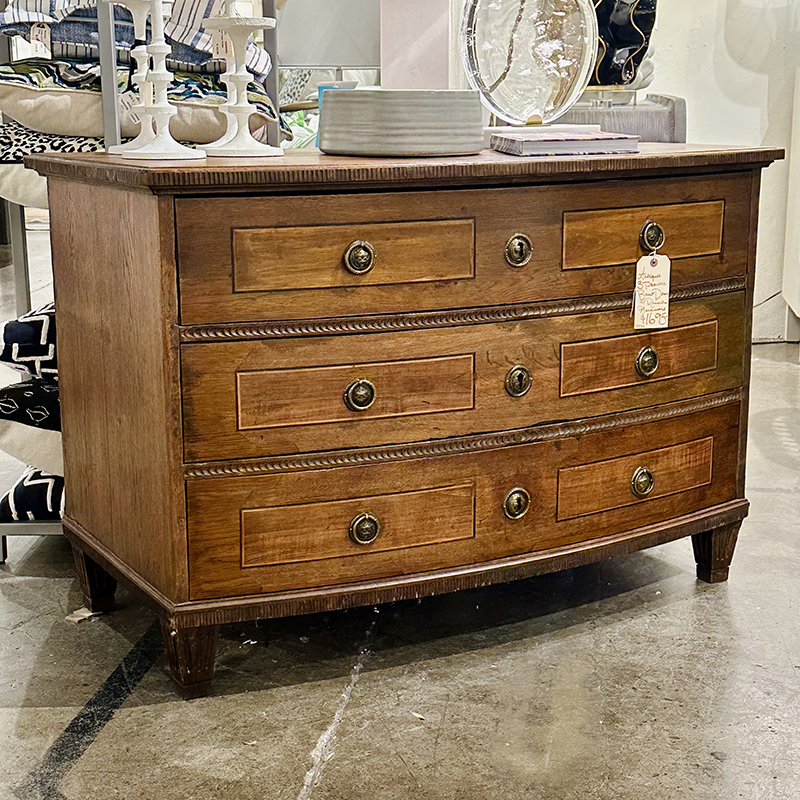 English Antique 3 drawer Bow Front Dresser English Antique 3 drawer Bow Front Dresser