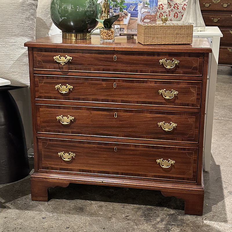 Late 18th Century Georgian 4 Drawer Chest with Boxwood Lime Inlay Late 18th Century Georgian 4 Drawer Chest with Boxwood Lime Inlay