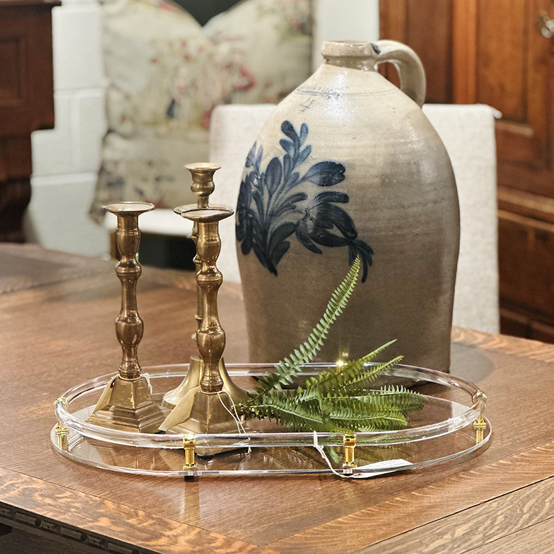 Cowden & Wilcox 4 gallon stone salt glazed jug with cobalt blue floral design Cowden & Wilcox 4 gallon stone salt glazed jug with cobalt blue floral design