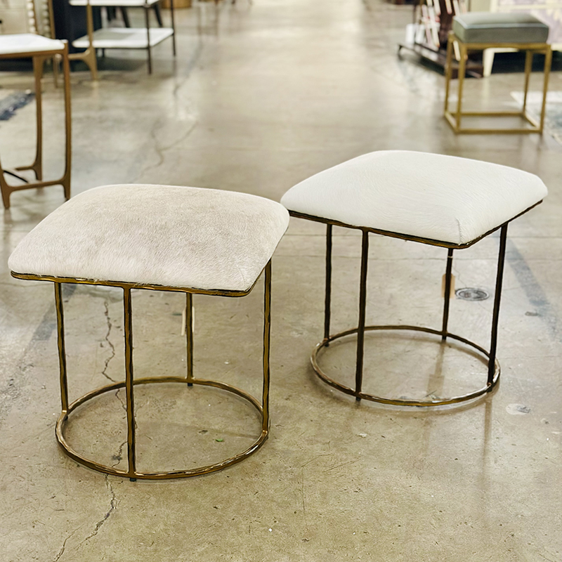 Hair on Hide Stools Hair on Hide Stools