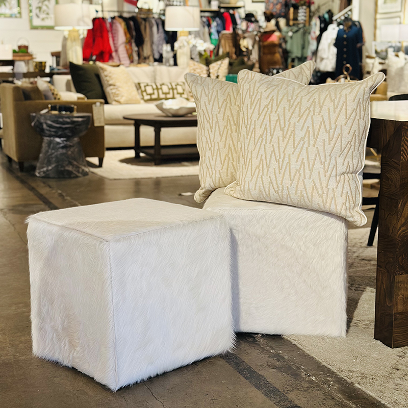 Hair on Hide Swivel Ottomans Hair on Hide Swivel Ottomans